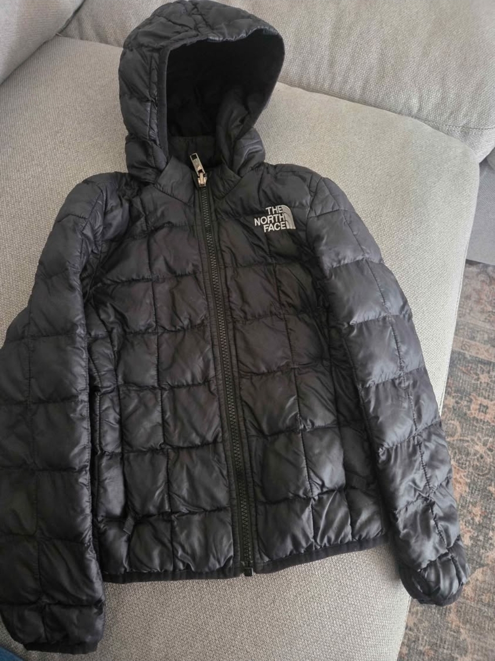 The North Face Black Quilted Jacket with Hood